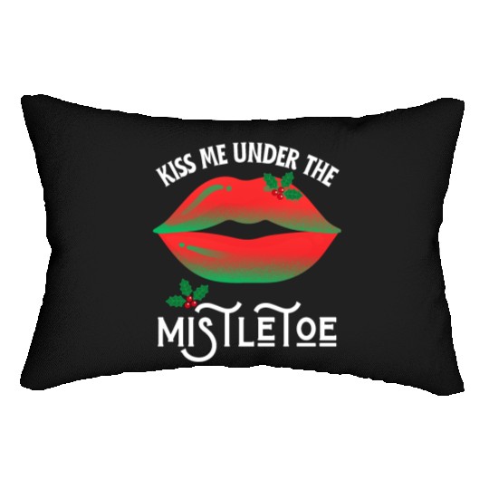 Kiss me under the Mistletoe Ugly Christmas Sweater Lumbar Pillows