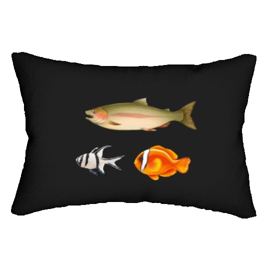 Tropical Freshwater Fish - Pet Lovers Aquarium Fan Lumbar Pillows