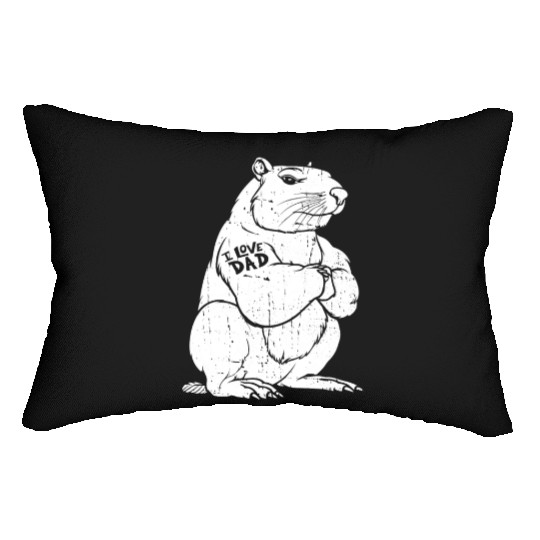 Capybara Biceps Tattoo I Love Dad Lumbar Pillows