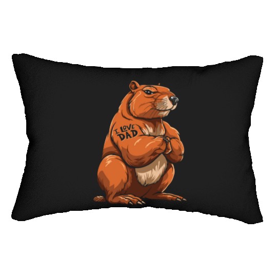 Capybara I Love Dad Lumbar Pillows