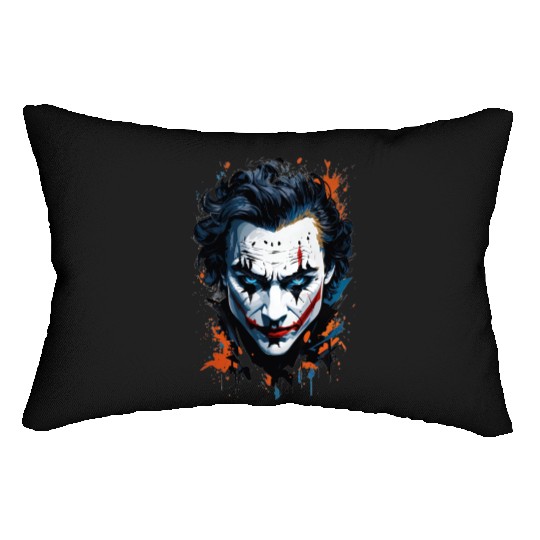Chaos in Colors: Vibrant Joker Face Lumbar Pillows