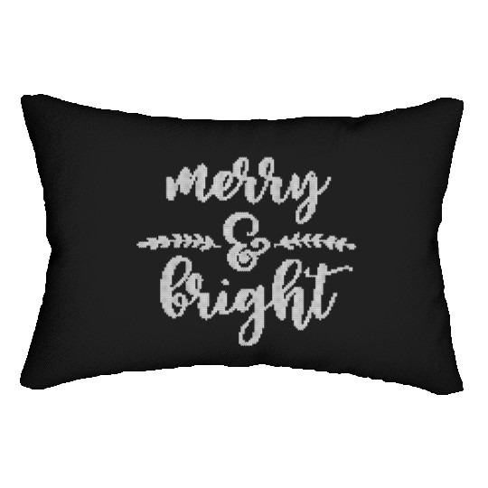 Merry And Bright Meme Funny Christmas Vintage Lumbar Pillows