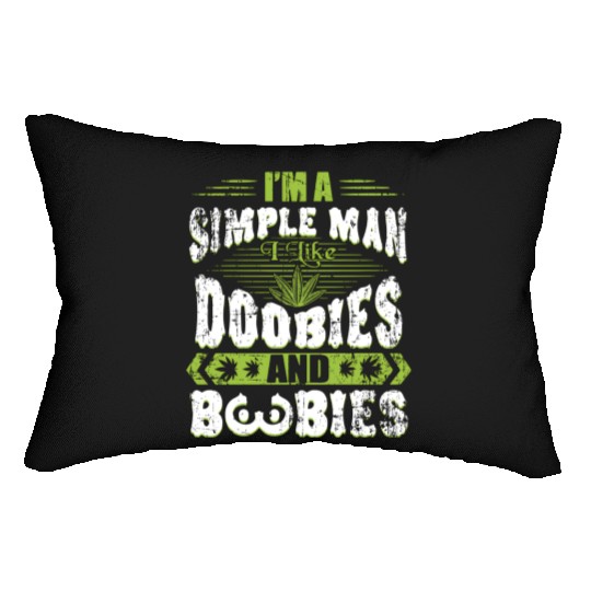 Marijuana Doobies And Boobies Smoking Pot Weed Lumbar Pillows