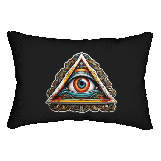 secret society illuminati Lumbar Pillows
