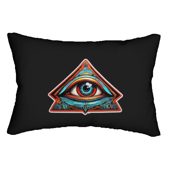 secret society illuminati Lumbar Pillows