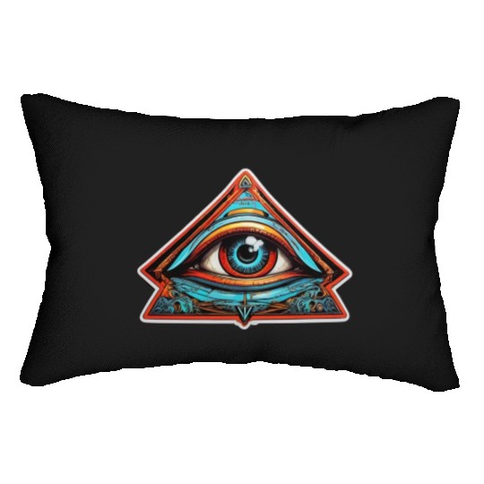 secret society illuminati Lumbar Pillows