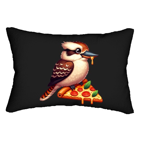 Kookaburra is enjoying a delicious pizza Lumbar Pillows