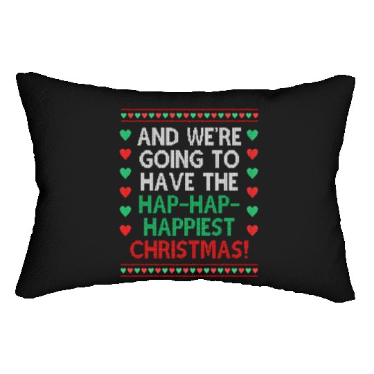 Merry Christmas Funny Ugly Christmas Sweater theme Lumbar Pillows