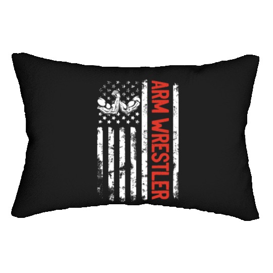 Arm Wrestler Arm Wrestle US Flag Arm Wrestling US Lumbar Pillows