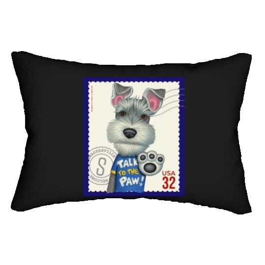 Cute Funny Schnauzer Stamp Lumbar Pillows