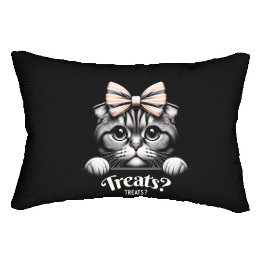 Scottish fold More Treats 23 - Cute realistic cat Lumbar Pillows