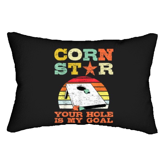 Corn Star Your Hole is My Goal Vintage Cornhole Lumbar Pillows