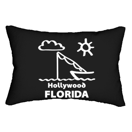 Hollywood Florida Fishing Souvenirs Gifts Vacation Lumbar Pillows