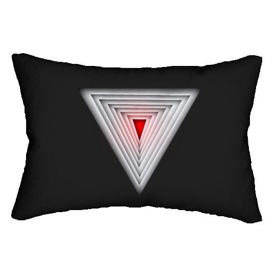 Glowing Red Triangle Lumbar Pillows