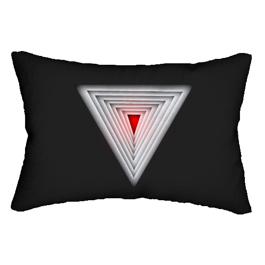 Glowing Red Triangle Lumbar Pillows