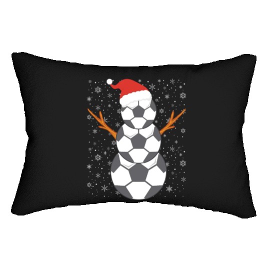 Soccer Snowman Christmas Time Winter Season Lumbar Pillows