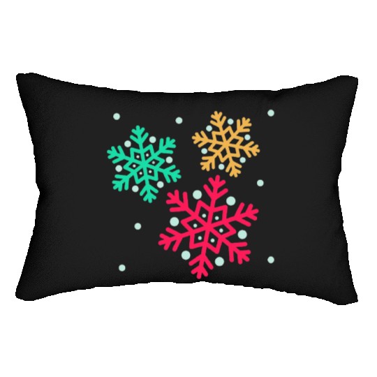 Snowflake, Winter sports Lumbar Pillows