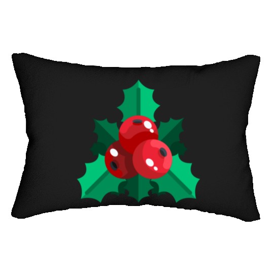 mistletoe christmas Lumbar Pillows