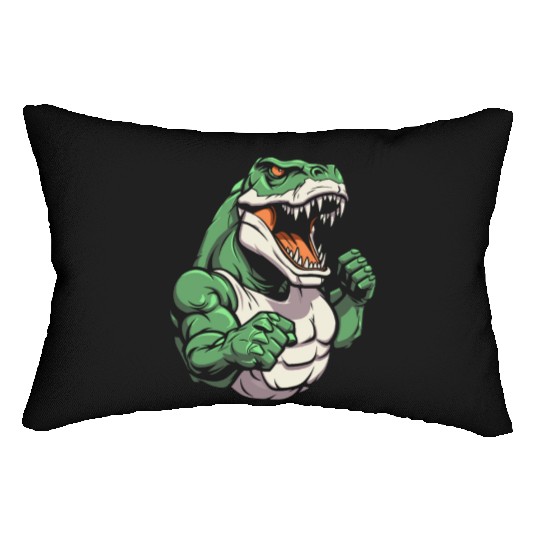 Workout Gym T Rex Lumbar Pillows