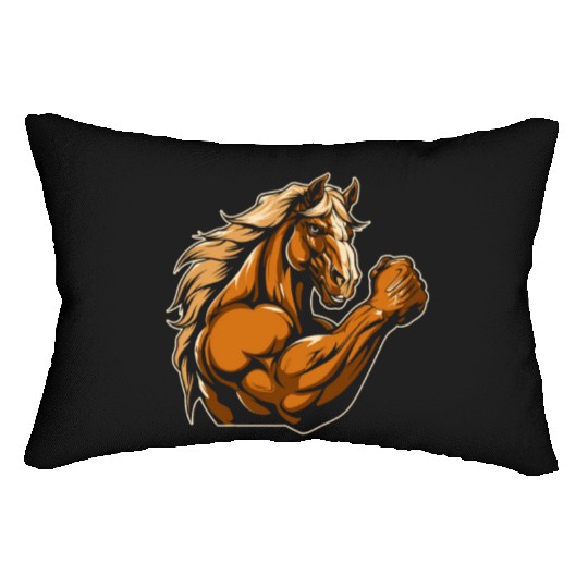 Workout Gym Horse Lumbar Pillows