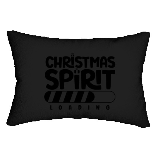 Christmas spirit loading , Funny , Digital Art Lumbar Pillows