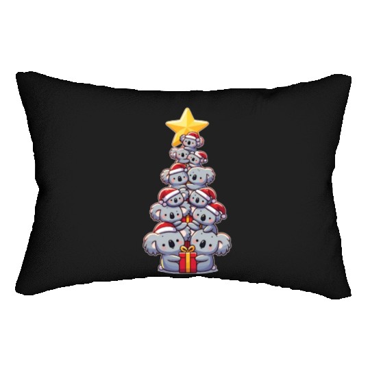 Koala Christmas Tree Merry Christmas Lumbar Pillows