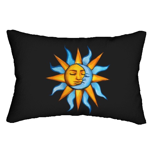 sun moon Lumbar Pillows