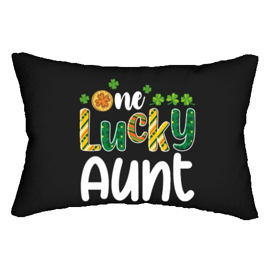 One Lucky Aunt Matching Family St Patrick's Day Lumbar Pillows