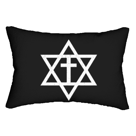 Messianic Cross Star of David Lumbar Pillows