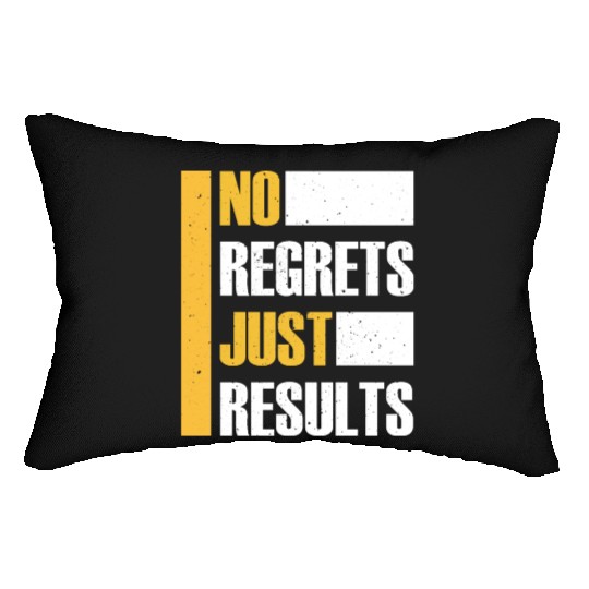 No Regrets Just Results distress grunge typography Lumbar Pillows