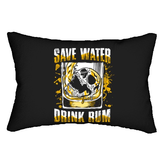 Save water drink rum | pub crawl drinking Lumbar Pillows