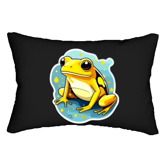 Golden Poison Frog Illustration Lumbar Pillows