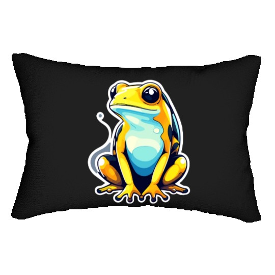 Golden Poison Frog Illustration Lumbar Pillows