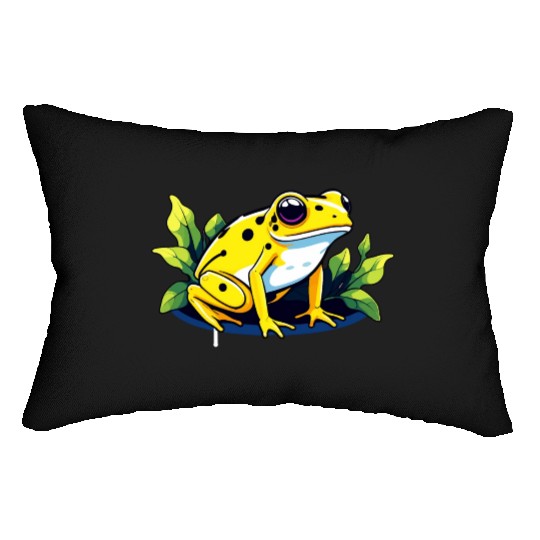 Golden Poison Frog Illustration Lumbar Pillows