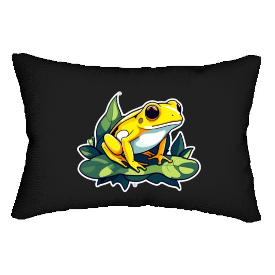 Golden Poison Frog Illustration Lumbar Pillows