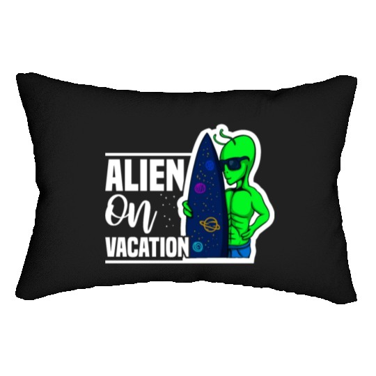 Alien, Aliens, UFO, UAP, Space Unknown Flight Lumbar Pillows