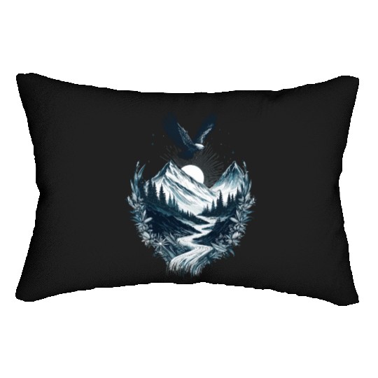 Mountain Silver Eagle Lumbar Pillows