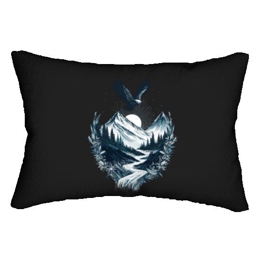 Mountain Silver Eagle Lumbar Pillows