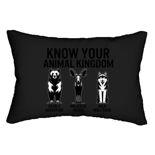 Jungle Lumbar Pillows, Know Your Animal Kingdom Bear Moose