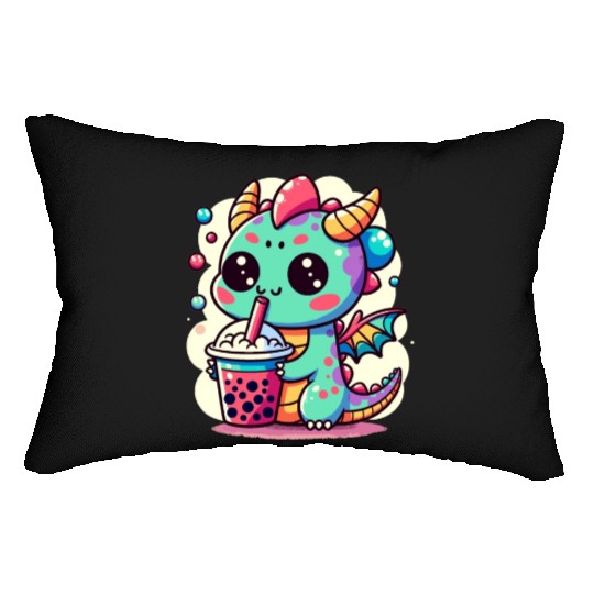 Boba Tea Dragon Kawaii Lumbar Pillows