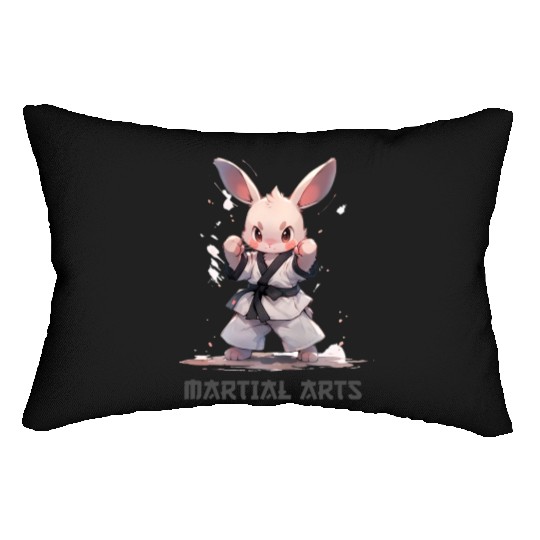 Funny Martial Arts Bunny Rabbit MMA Kawaii Lumbar Pillows