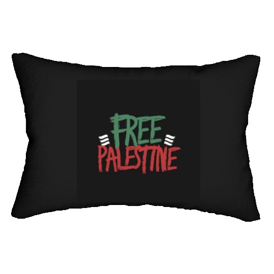 free free Palestine typography 2 Lumbar Pillows