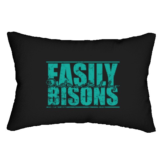 Easily Distracted by Bisons Animal Lumbar Pillows