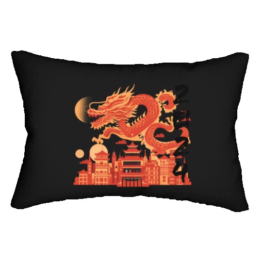 Year Of The Dragon Lumbar Pillows | chinese lanterns
