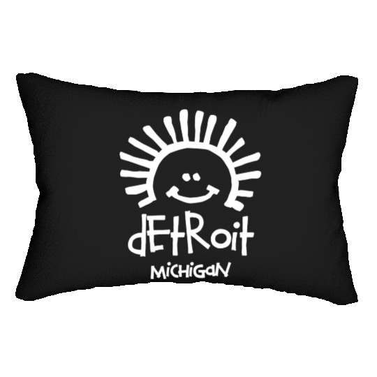 Detroit Michigan Sun Smiley Face Souvenirs Gifts Lumbar Pillows