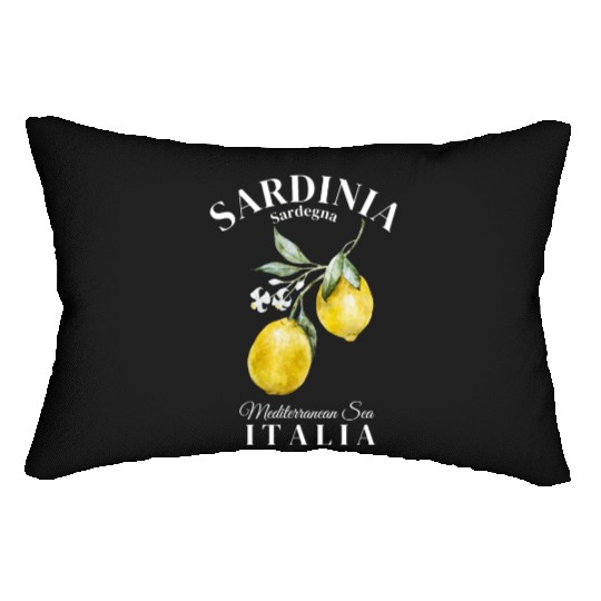 Sardinia Island Sargenda Italia Lemon design Lumbar Pillows
