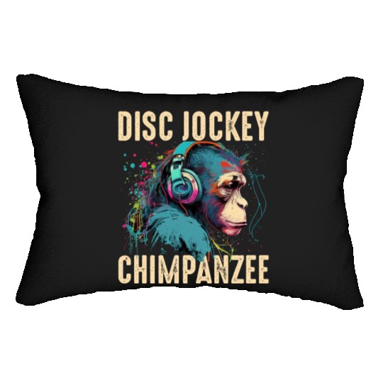 Disc Jockey Chimpanzee Lumbar Pillows