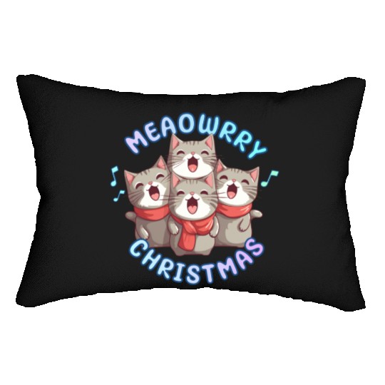 Christmas Kittens sing lovely Christmas song Lumbar Pillows