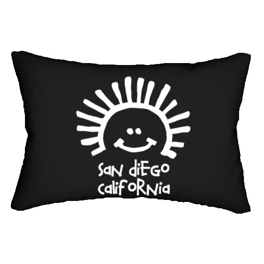 San Diego California Sun Smiley Face Souvenirs Lumbar Pillows