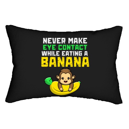 Humorous Monkey Banana Eating Lumbar Pillows
